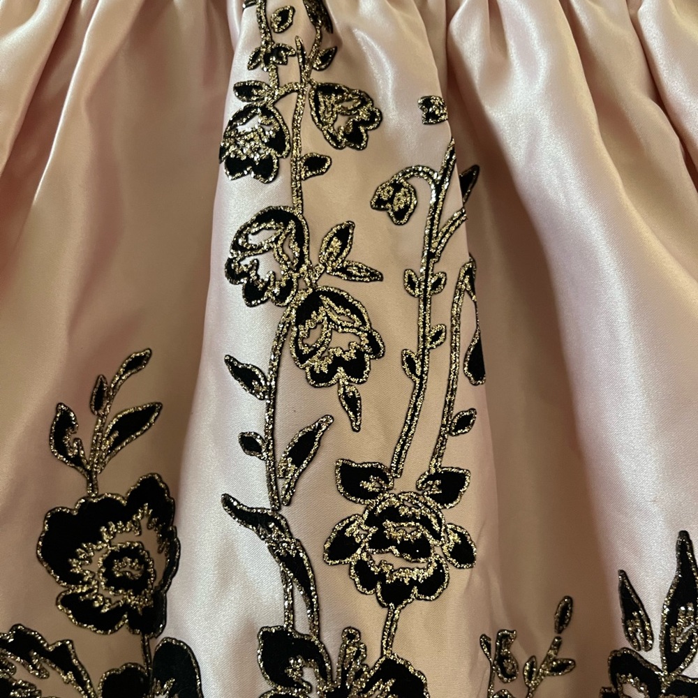 Rare Editions Girls Party Dress | Size 14 | Velvet & Satin | Rose Gold Glitter - Picture 6 of 17